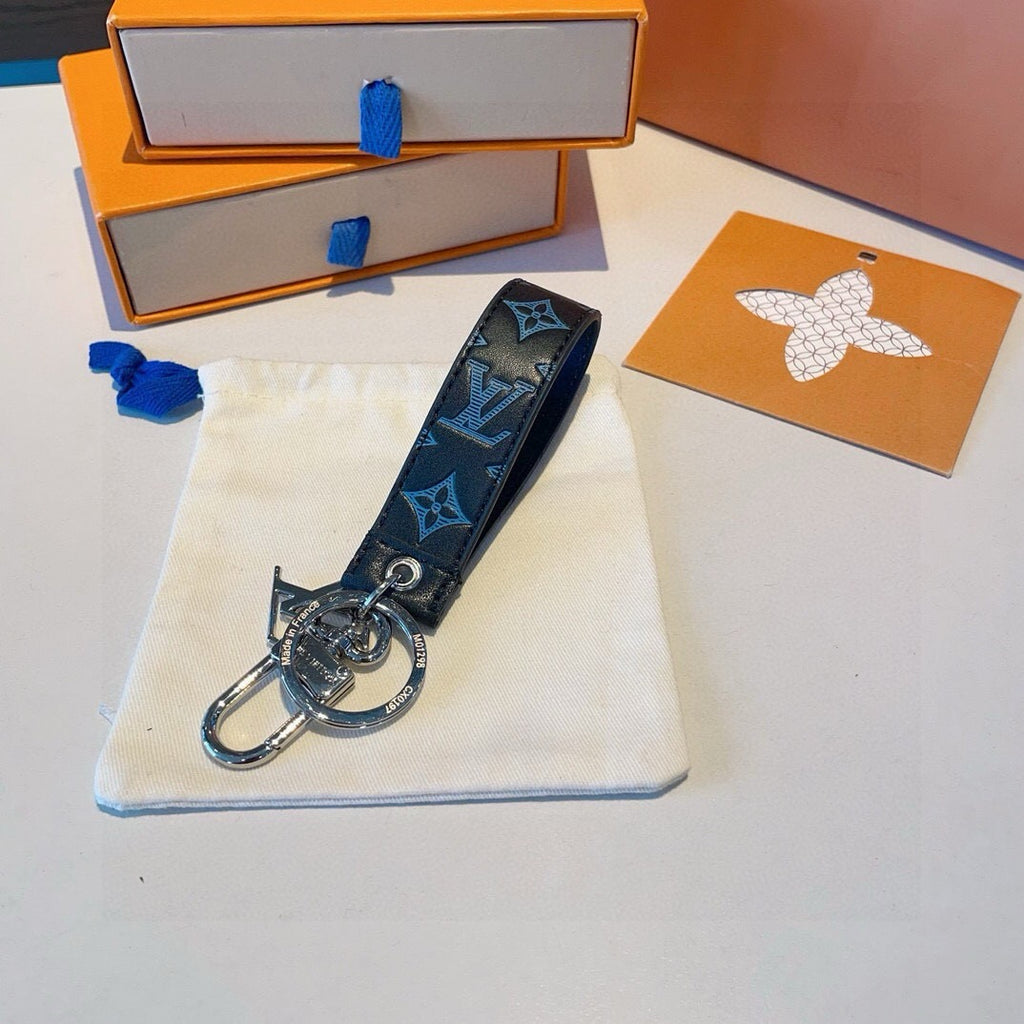 LOUIS VUITTON Canvas Metal Bag Charm Keychain