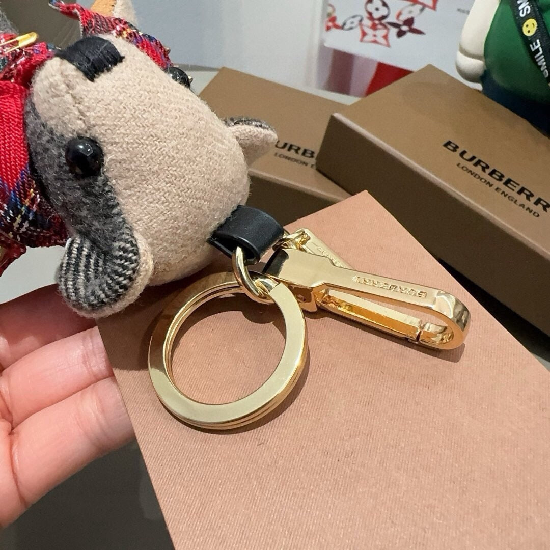 BURBERRY Metal Bag Charm Keychain