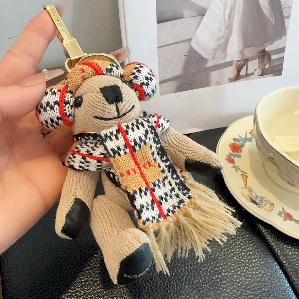 BURBERRY Metal Bag Charm Keychain
