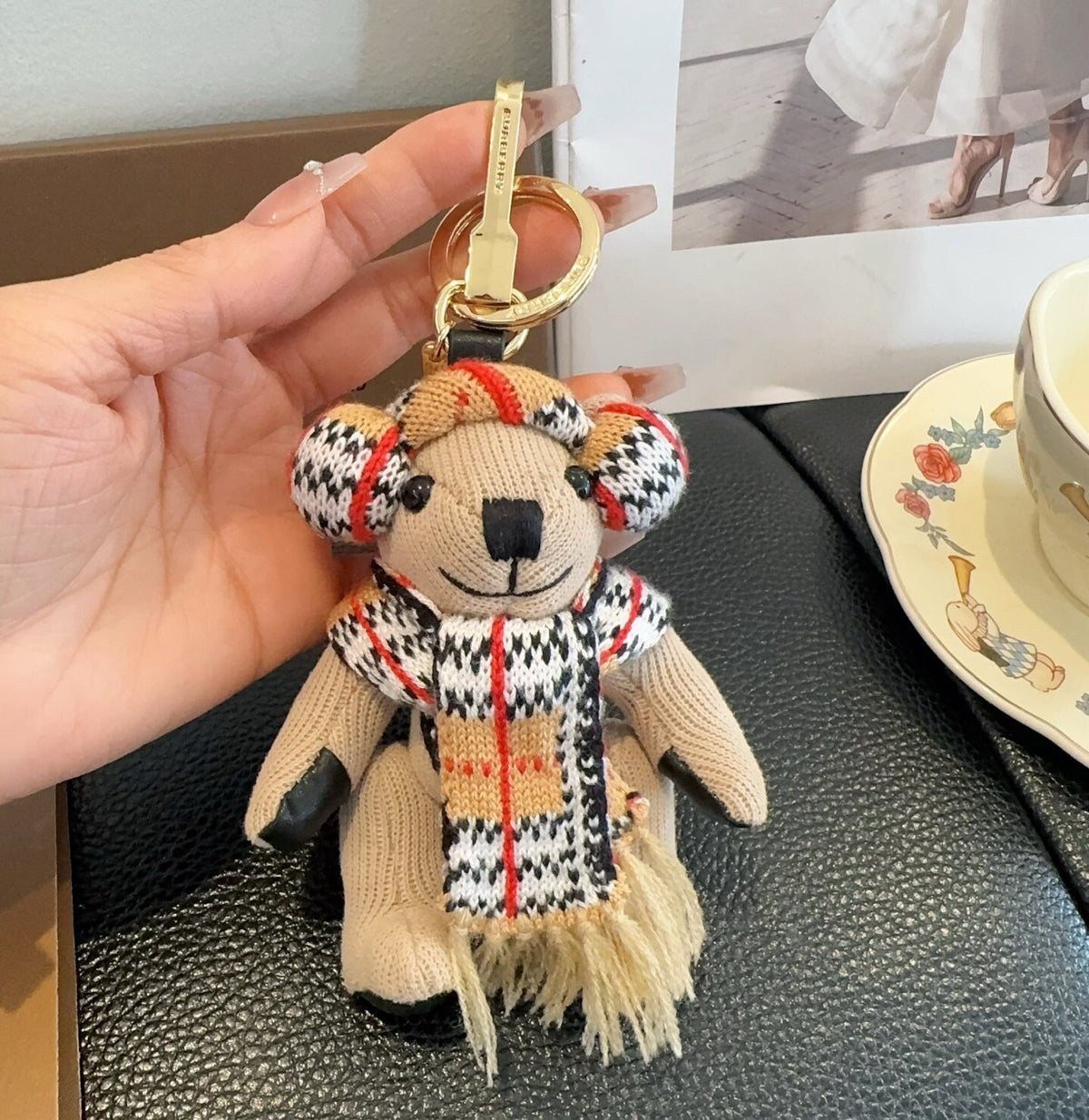 BURBERRY Metal Bag Charm Keychain