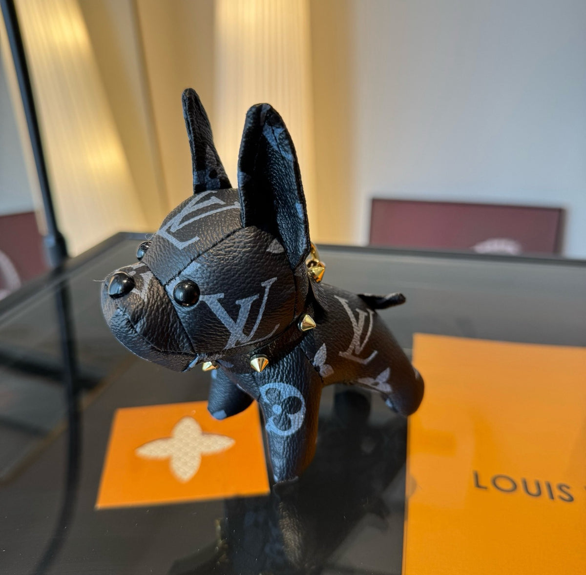 LOUIS VUITTON Metal Logo Keychain