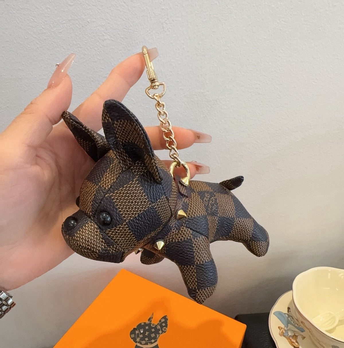LOUIS VUITTON Metal Logo Keychain