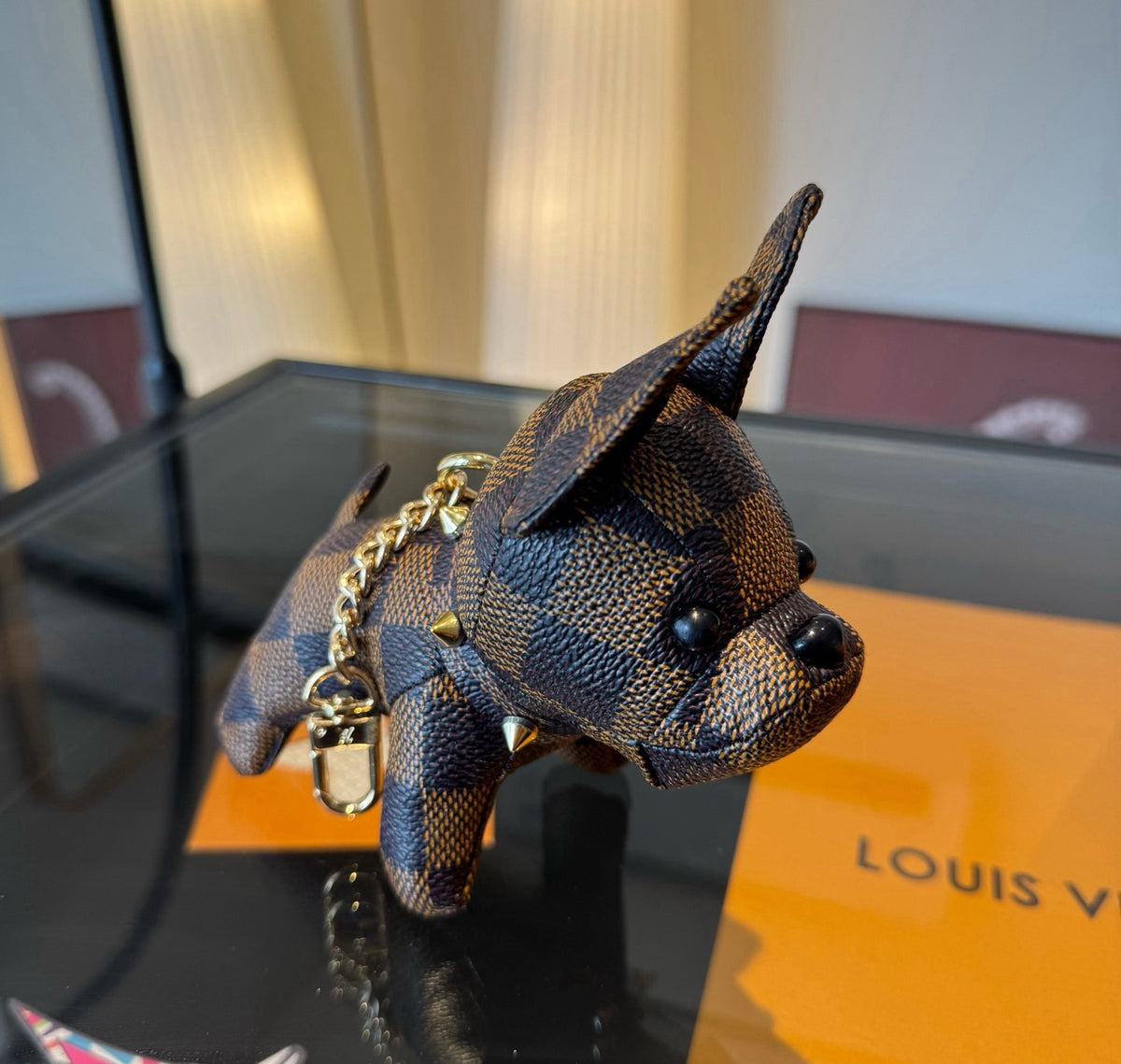 LOUIS VUITTON Metal Logo Keychain