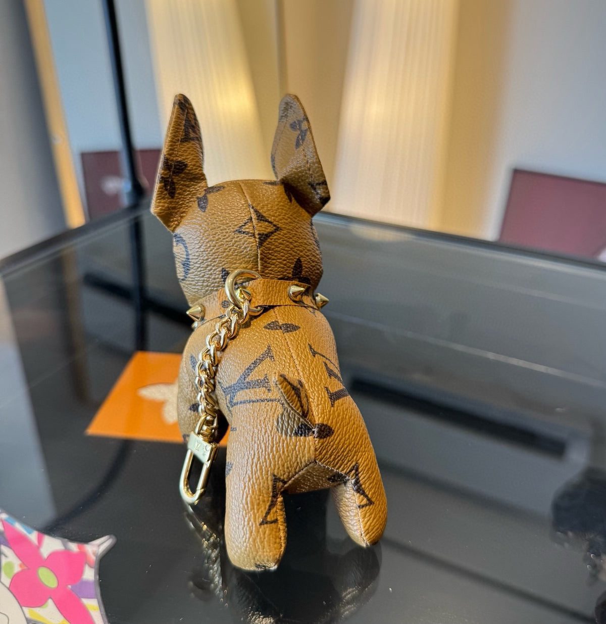 LOUIS VUITTON Metal Logo Keychain