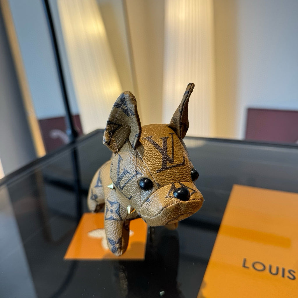 LOUIS VUITTON Metal Logo Keychain
