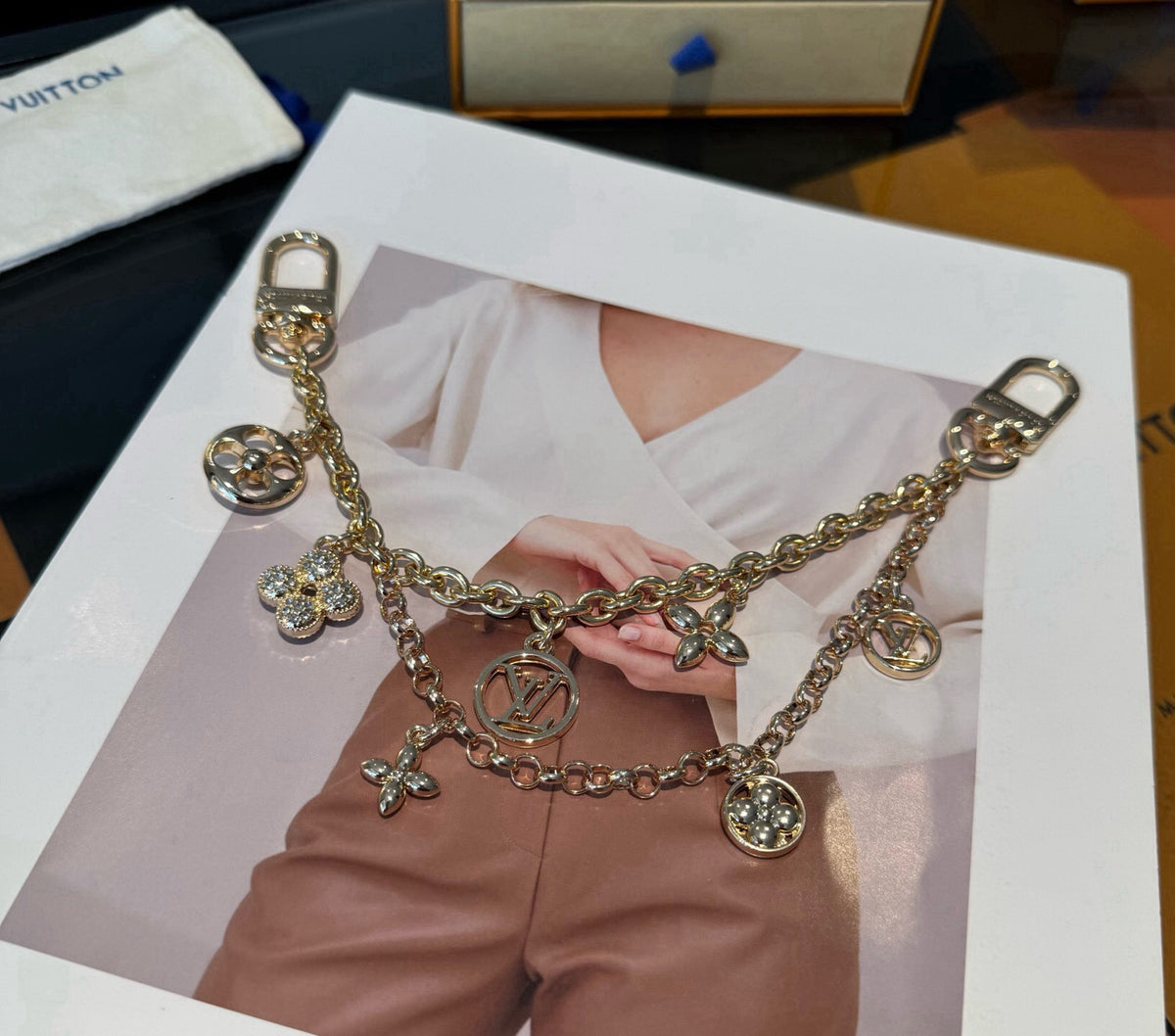 LOUIS VUITTON Metal Bag Charm Keychain