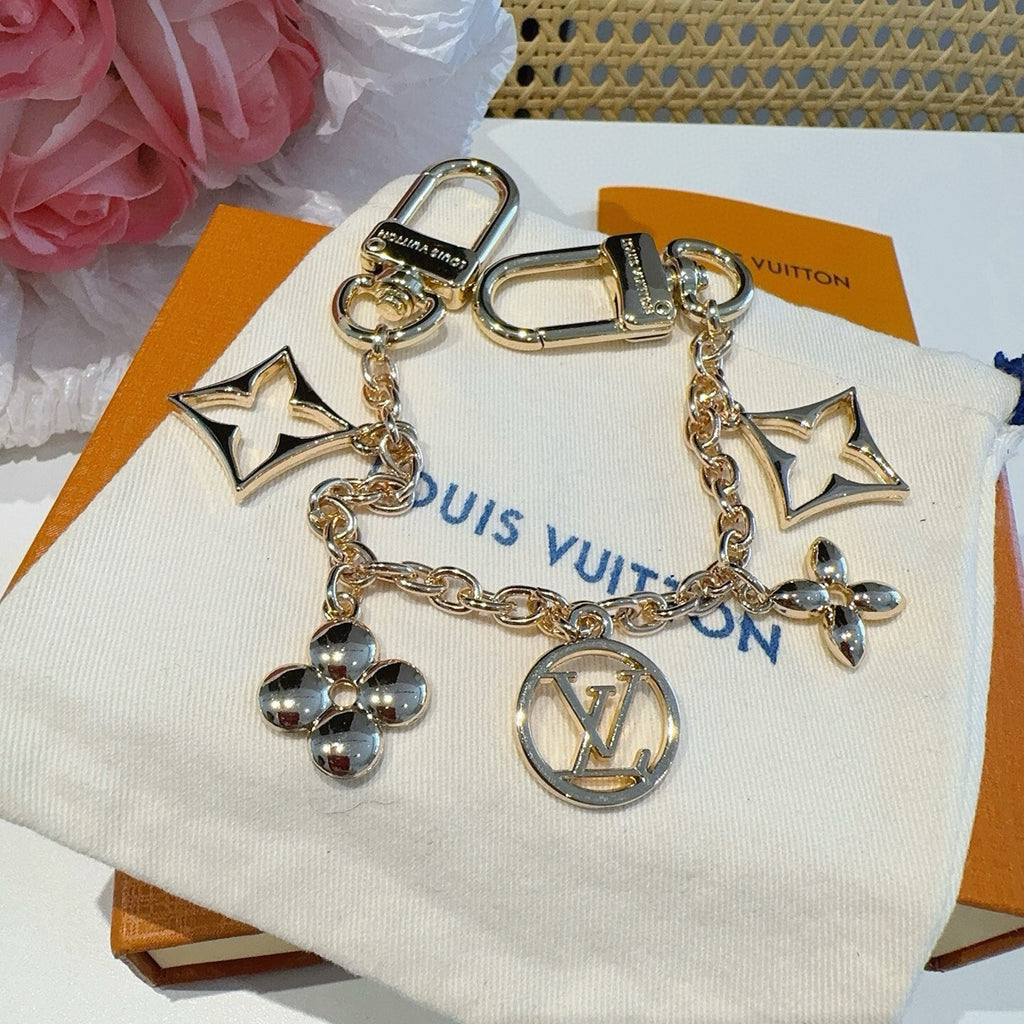 LOUIS VUITTON M01188 Canvas Flower Bag Charm Keychain
