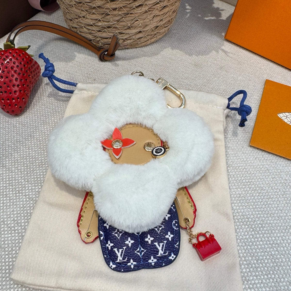 Faux Fur Bag Charm Keychain