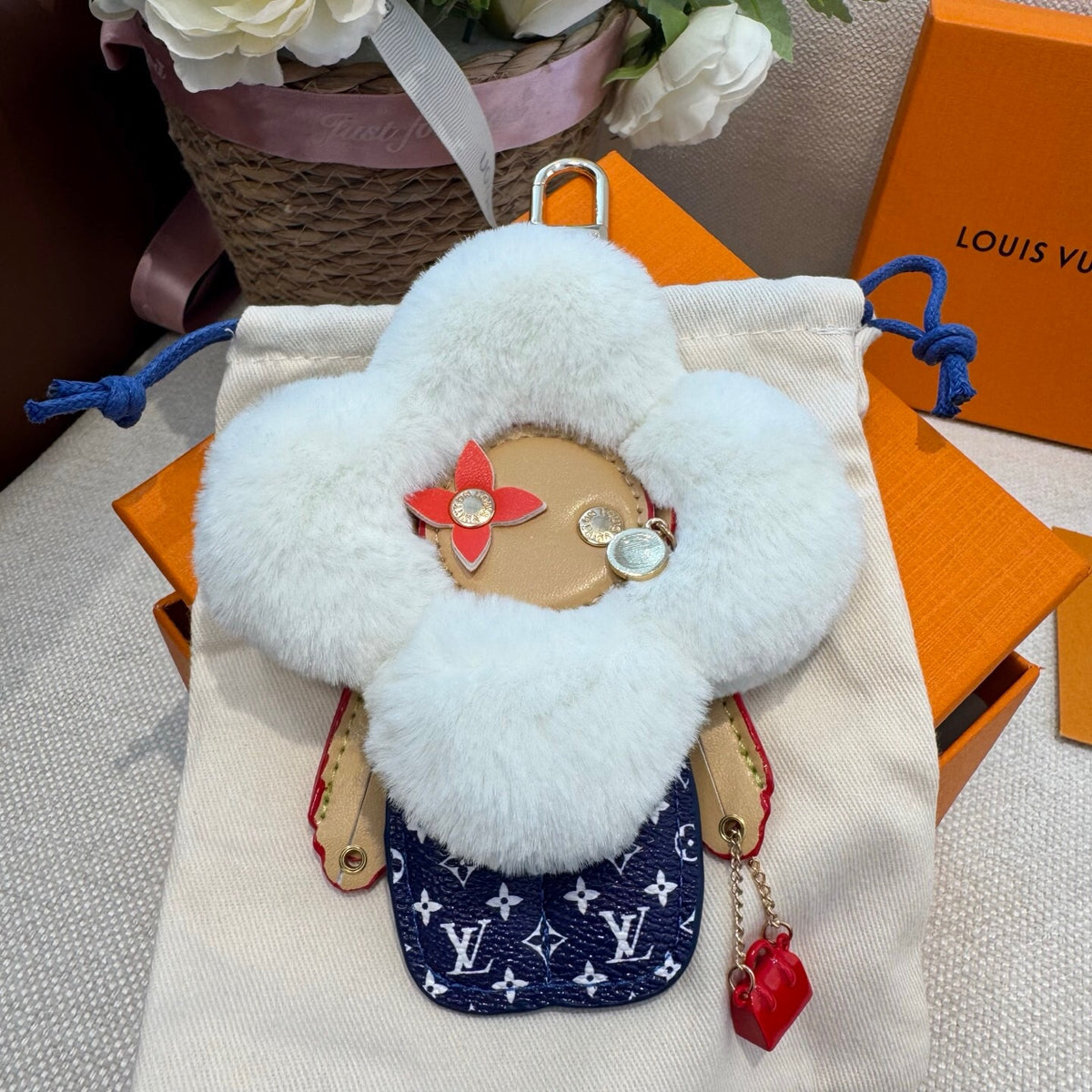 Faux Fur Bag Charm Keychain