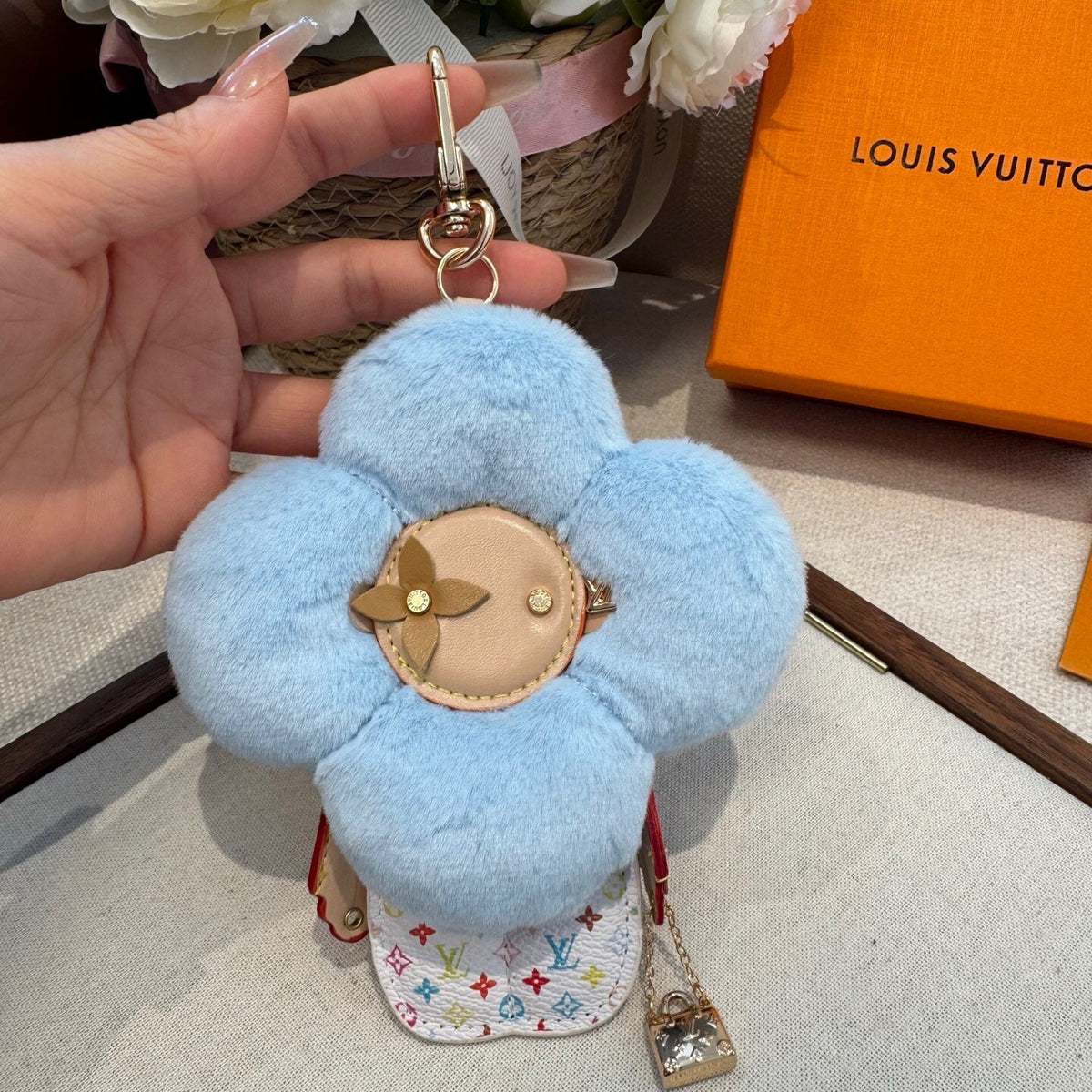 Faux Fur Bag Charm Keychain