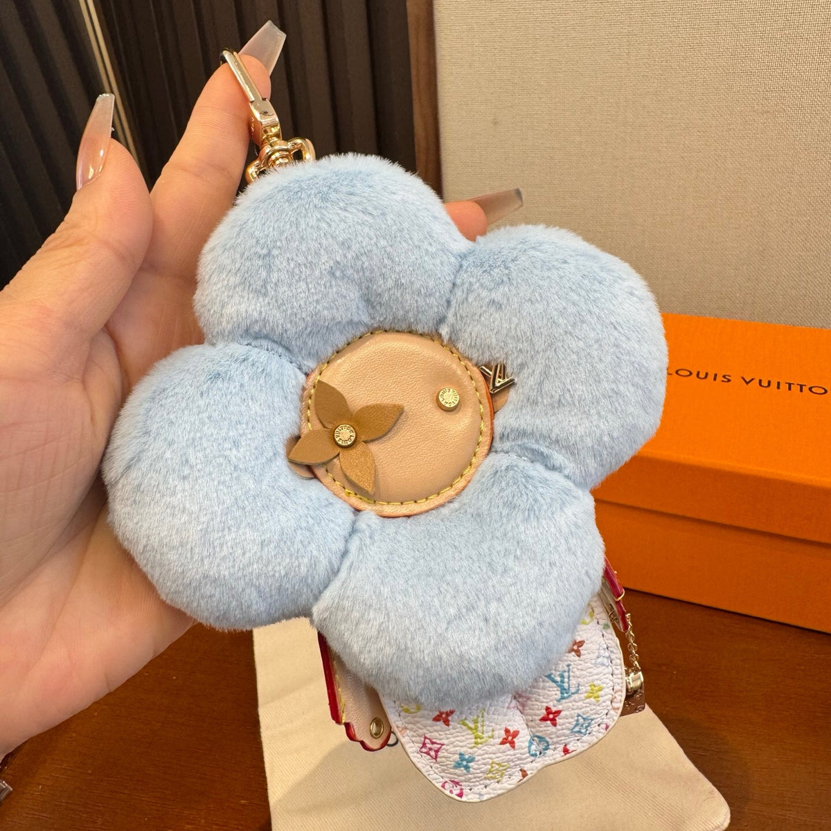 Faux Fur Bag Charm Keychain