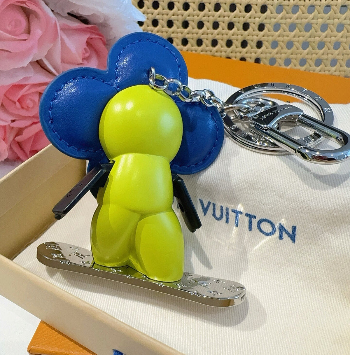 LOUIS VUITTON Metal Logo Bag Charm Keychain