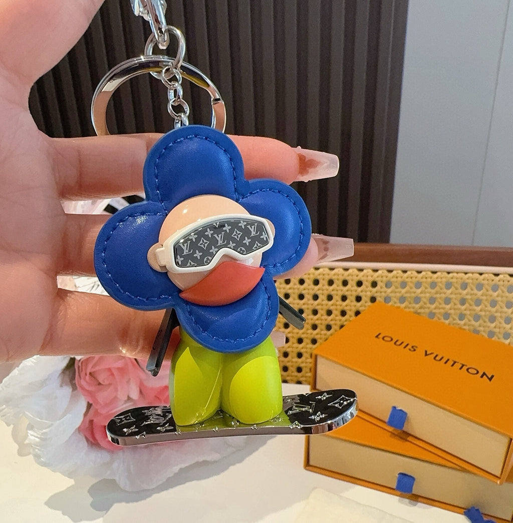 LOUIS VUITTON Metal Logo Bag Charm Keychain