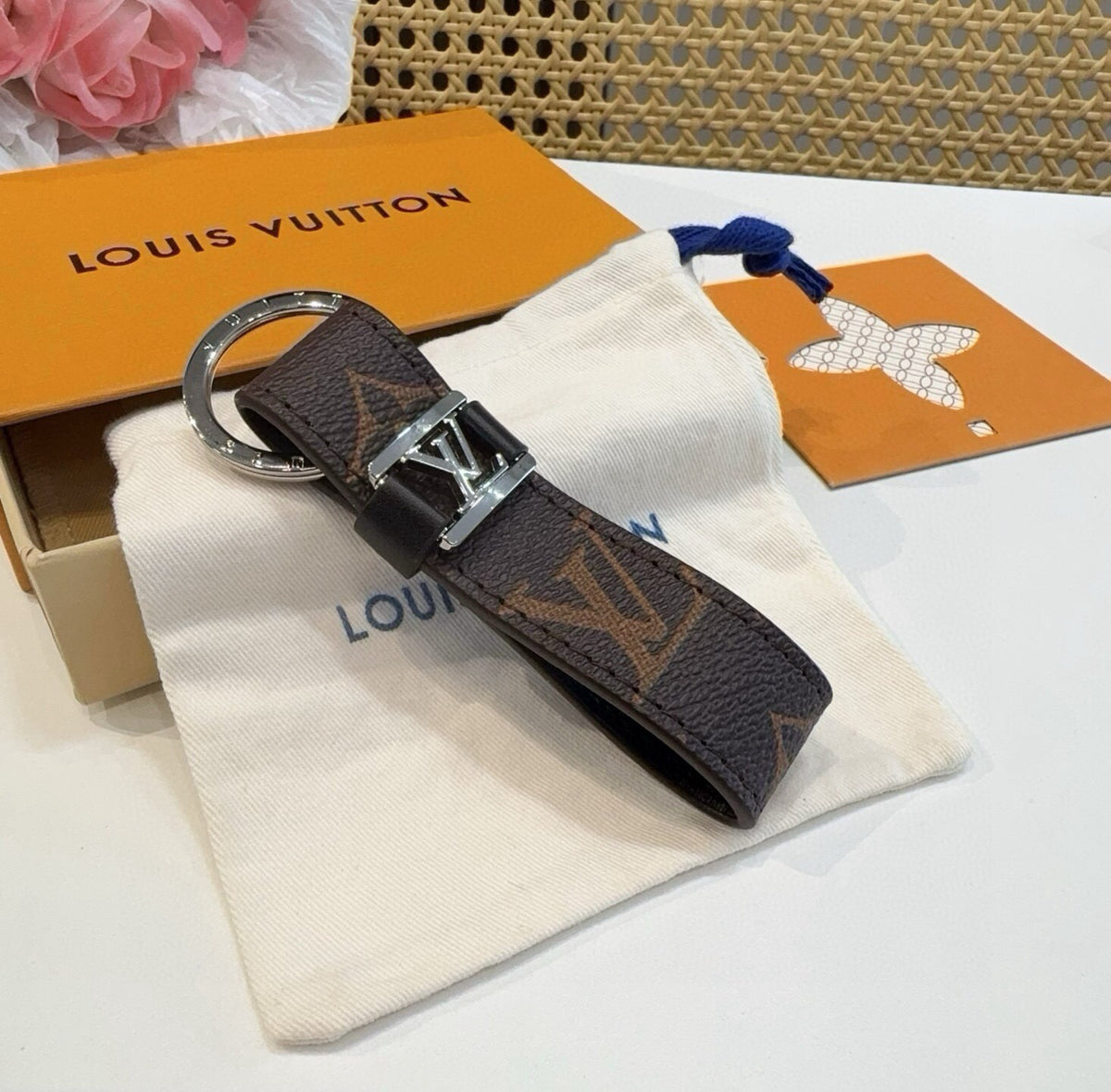 LOUIS VUITTON Logo Bag Charm Keychain
