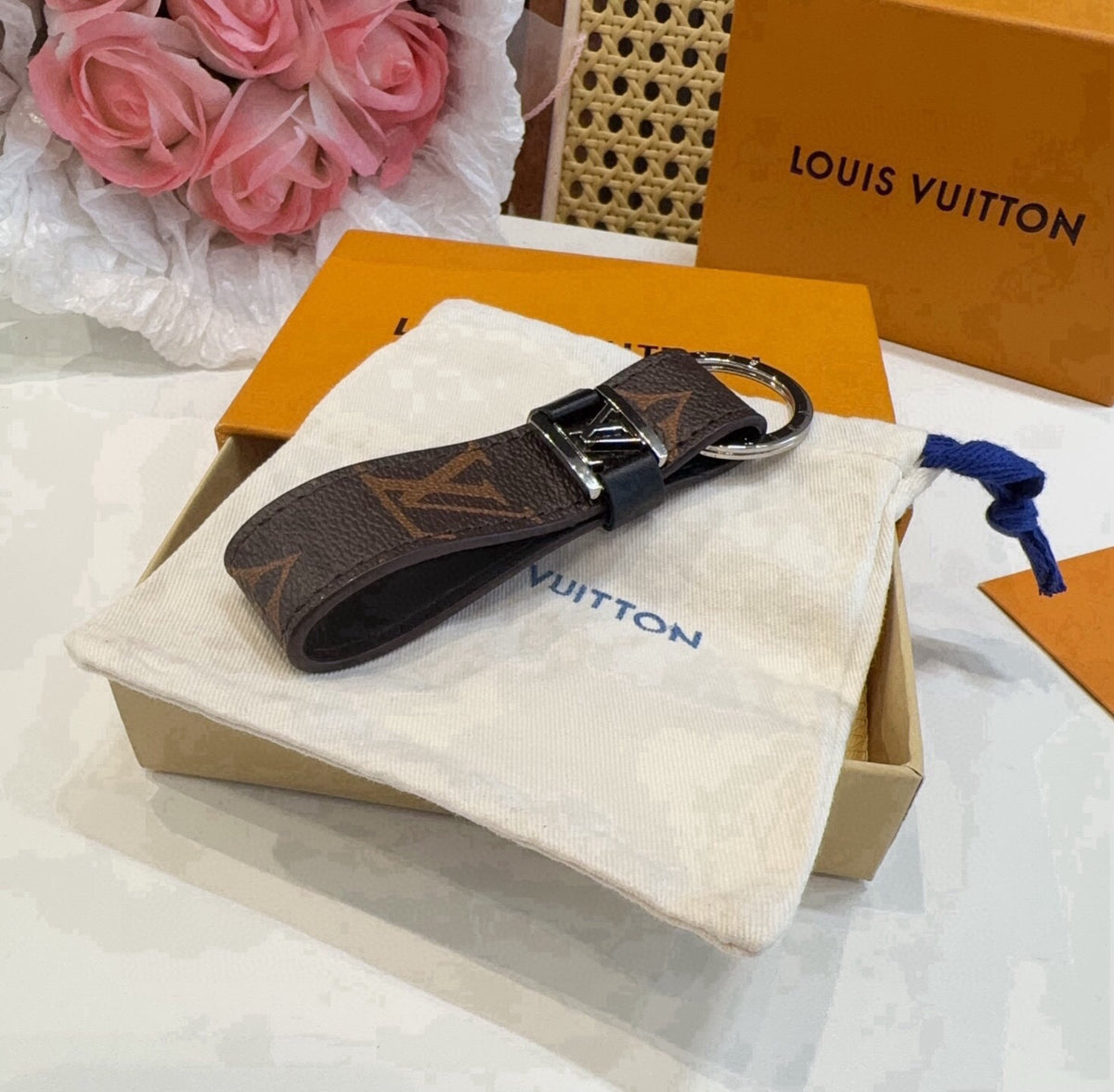 LOUIS VUITTON Logo Bag Charm Keychain