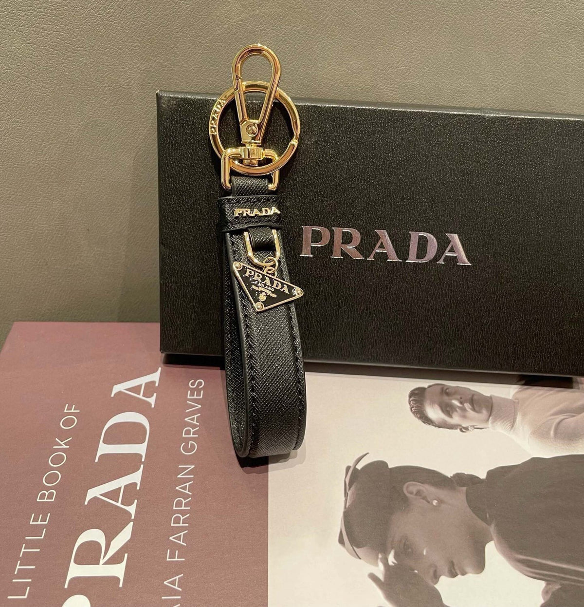 PRADA Logo Keychain