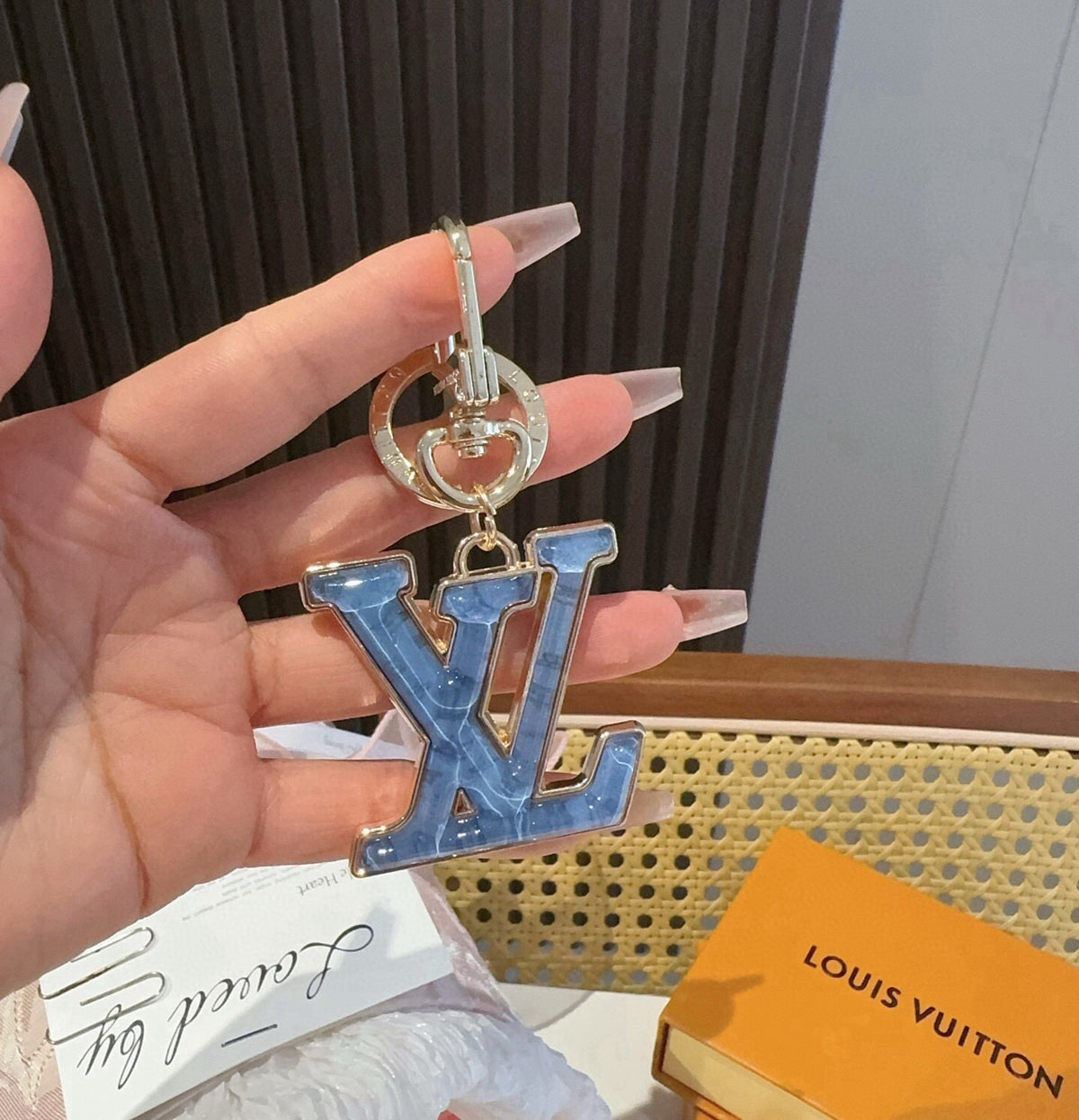 LOUIS VUITTON Metal Logo Bag Charm Keychain