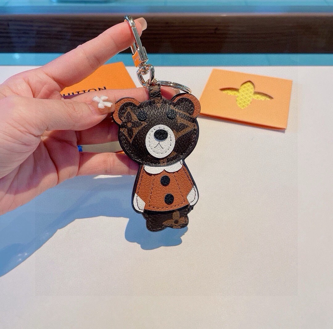 LOUIS VUITTON Metal Logo Bag Charm Keychain