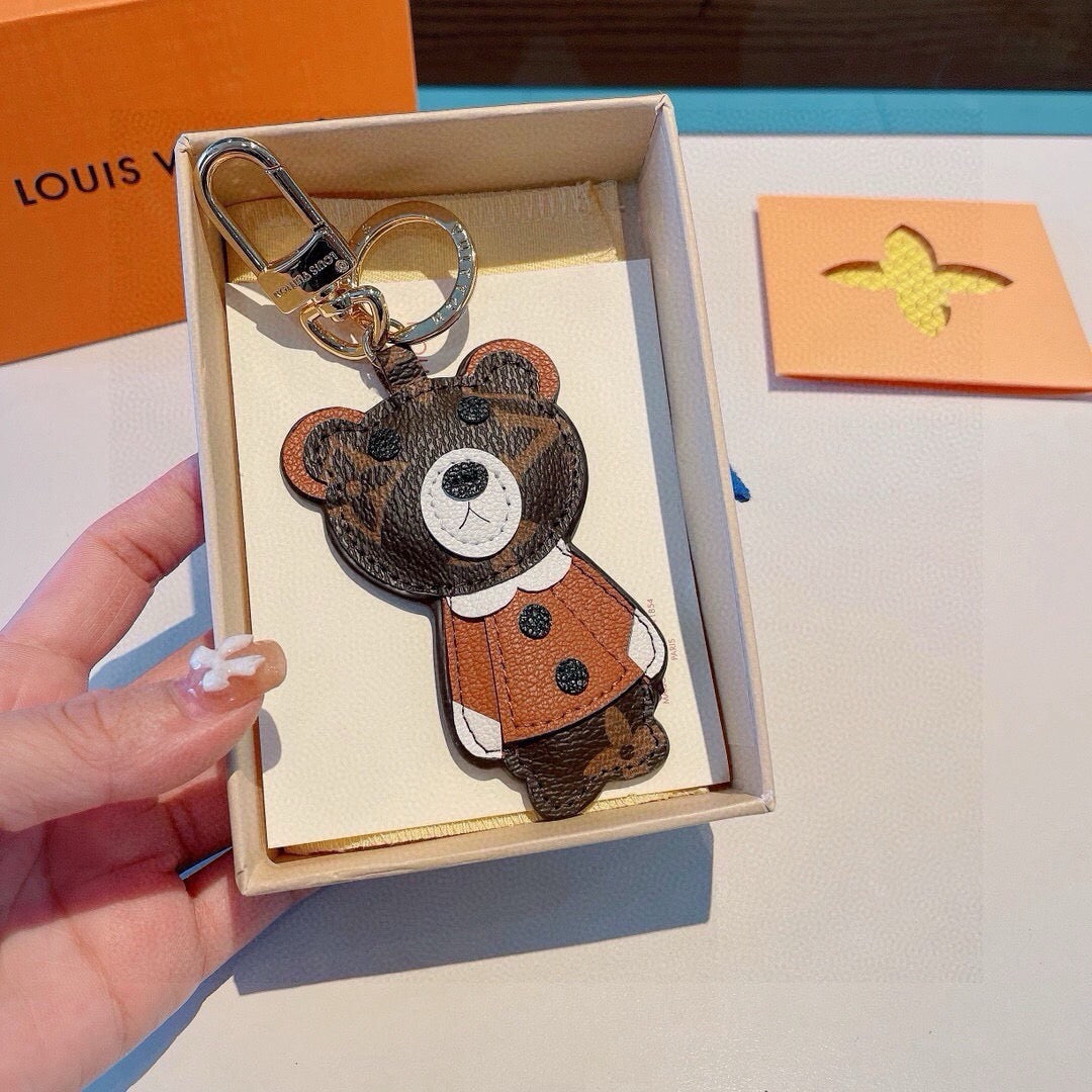 LOUIS VUITTON Metal Logo Bag Charm Keychain