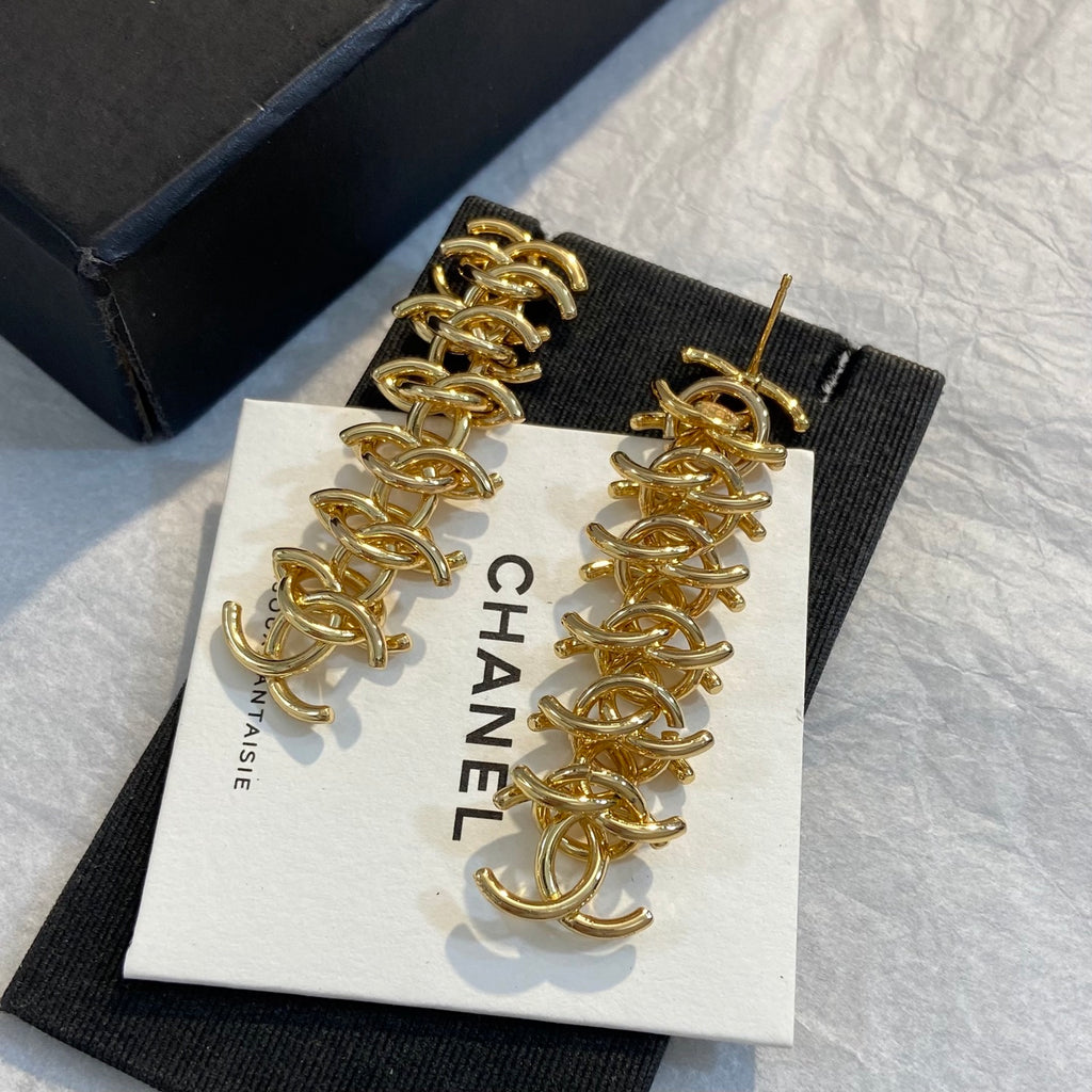 CHANEL Gold-Tone Earrings