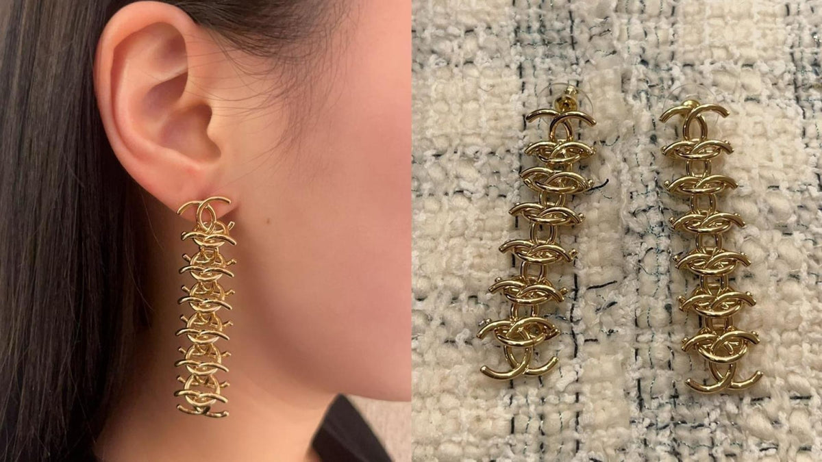 CHANEL Gold-Tone Earrings