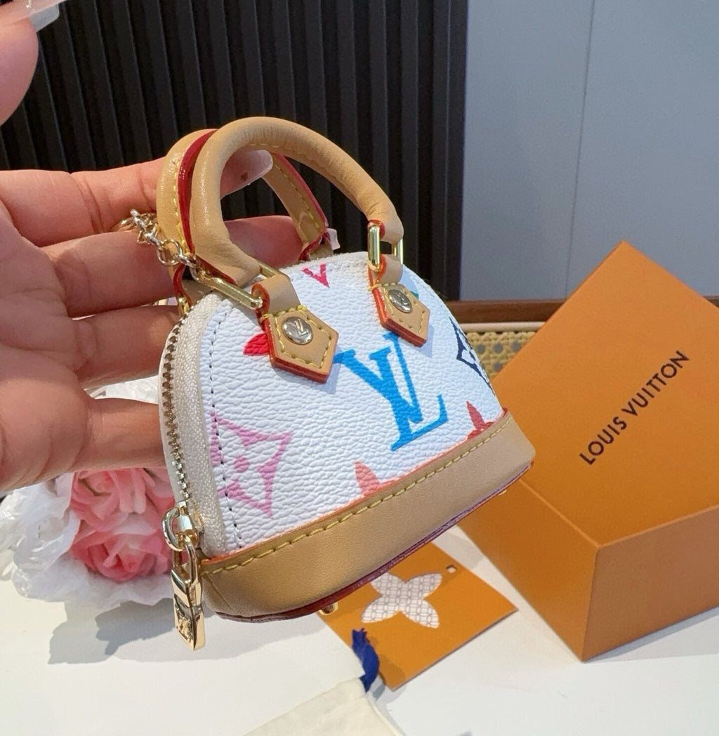 LOUIS VUITTON Canvas Metal Mini Bag Bag Charm
