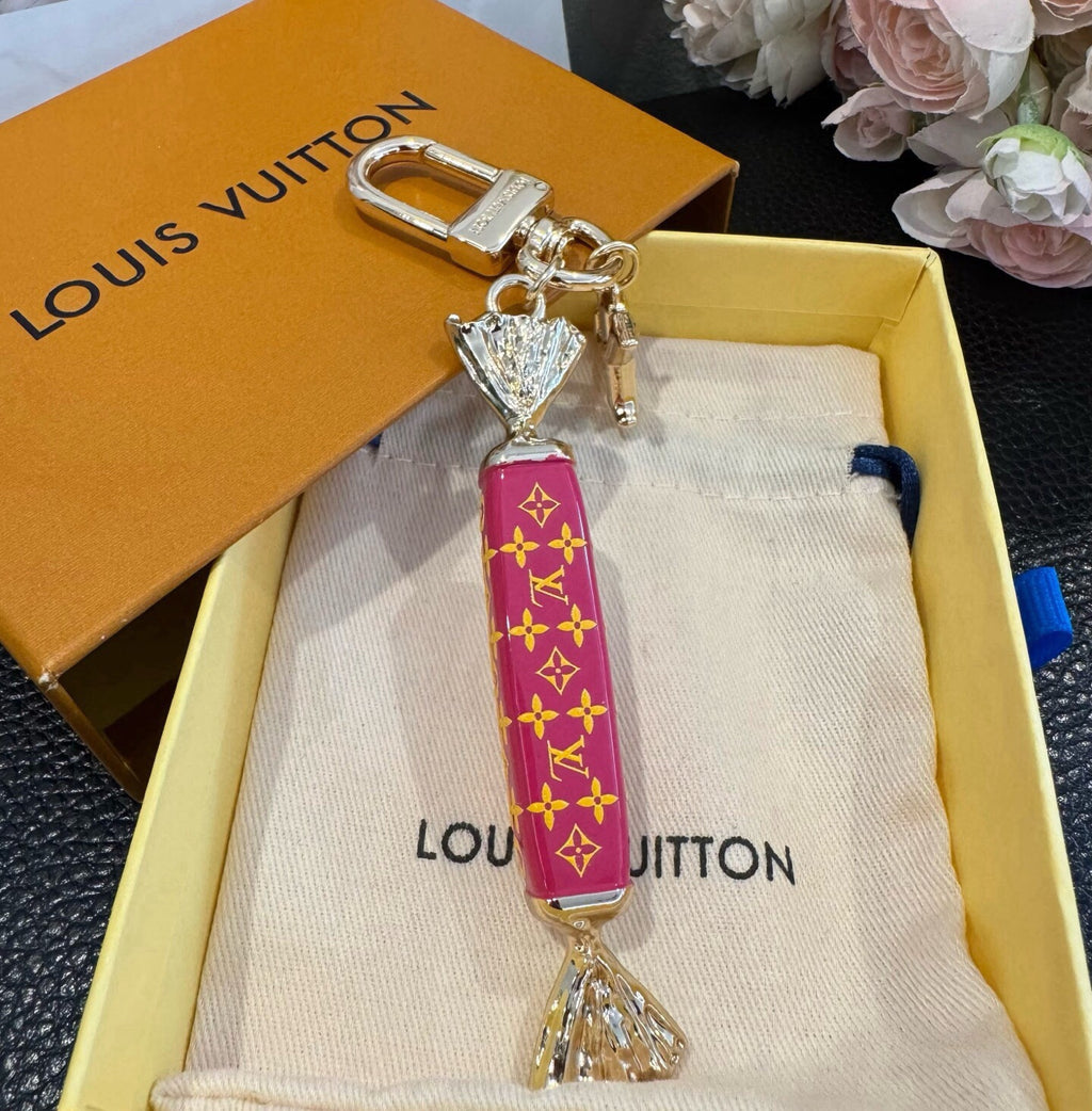 LOUIS VUITTON Canvas Logo Bag Charm Keychain
