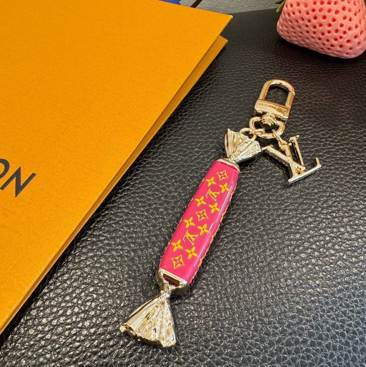 LOUIS VUITTON Canvas Logo Bag Charm Keychain