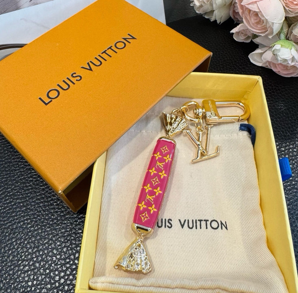 LOUIS VUITTON Canvas Logo Bag Charm Keychain