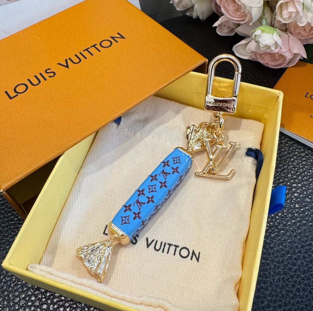 LOUIS VUITTON Canvas Logo Bag Charm Keychain