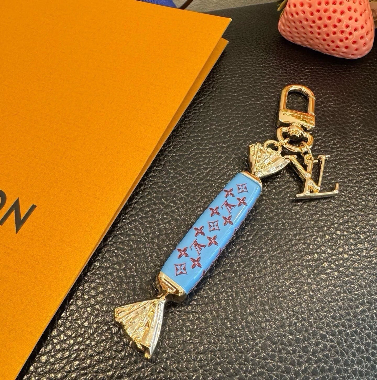 LOUIS VUITTON Canvas Logo Bag Charm Keychain