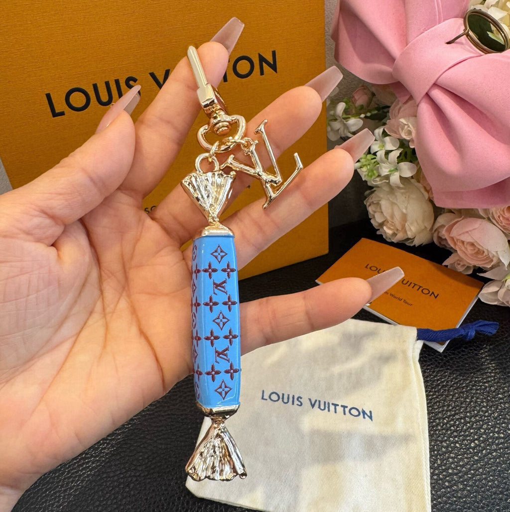 LOUIS VUITTON Canvas Logo Bag Charm Keychain