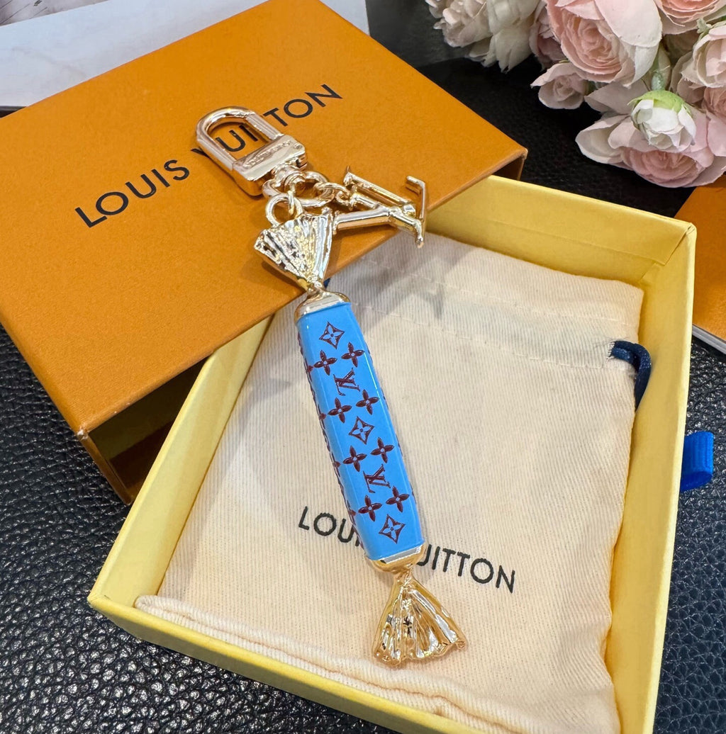 LOUIS VUITTON Canvas Logo Bag Charm Keychain