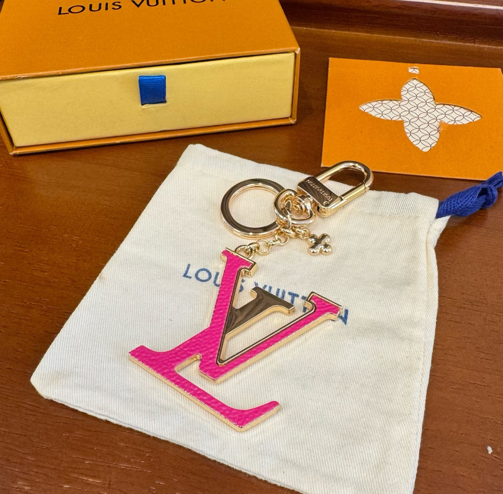 LOUIS VUITTON Brass Flower Bag Charm Keychain