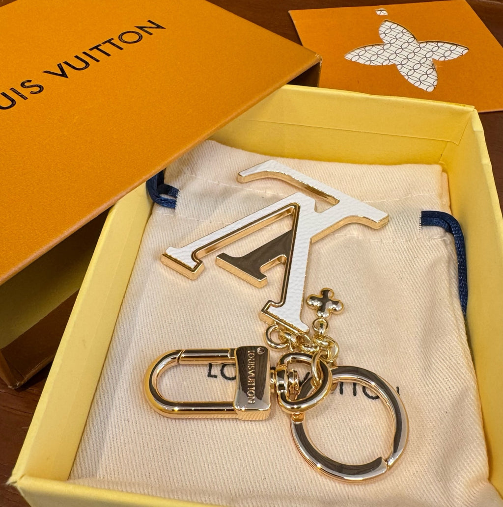 LOUIS VUITTON Brass Flower Bag Charm Keychain