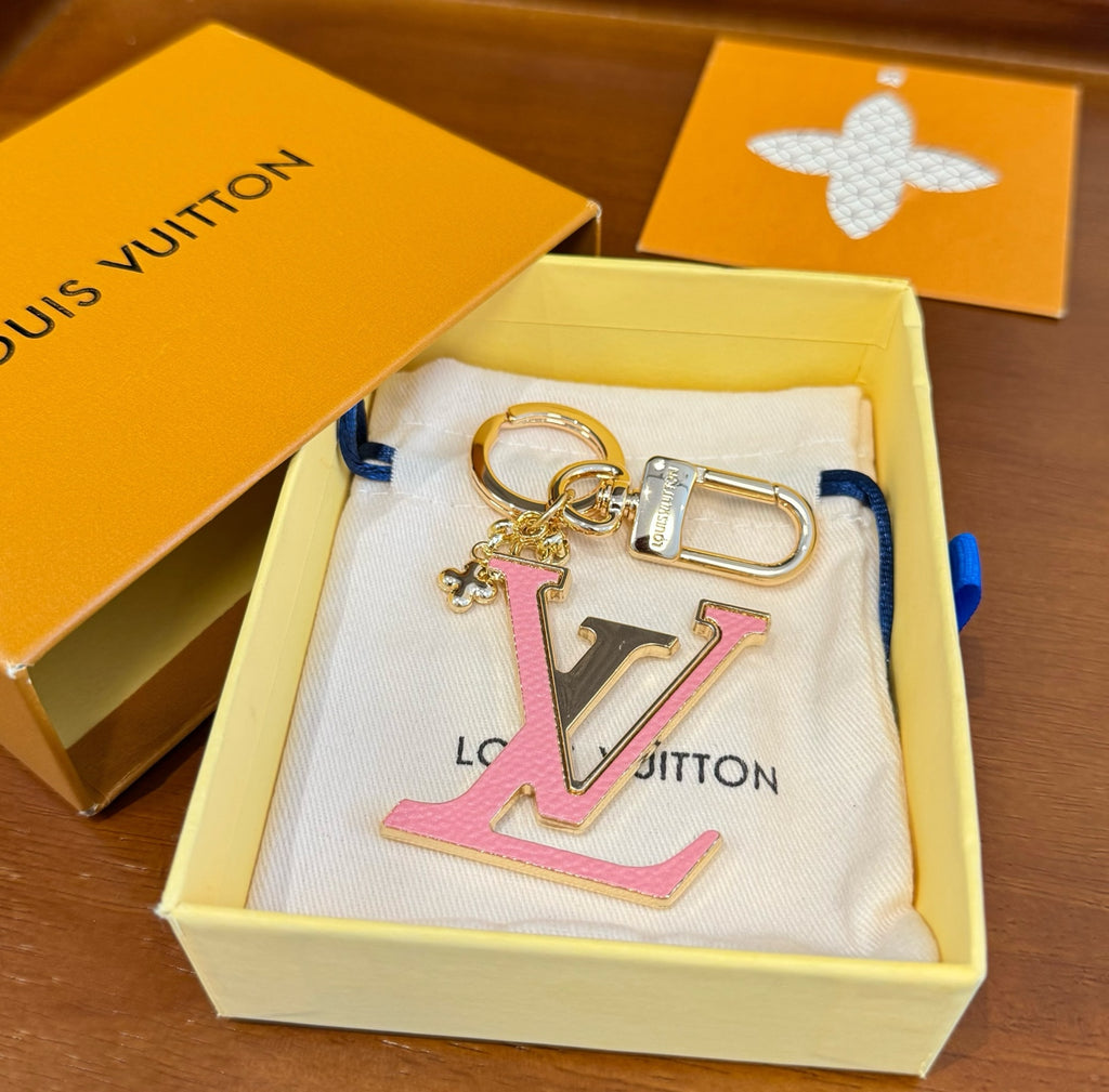 LOUIS VUITTON Brass Flower Bag Charm Keychain