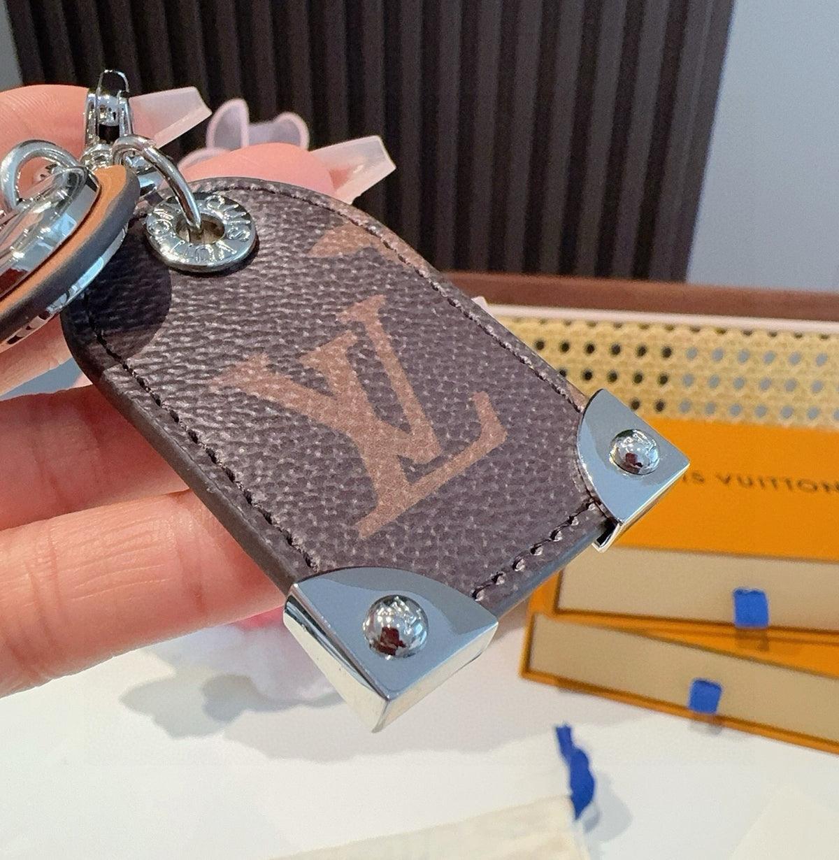 LOUIS VUITTON Logo Bag Charm Keychain