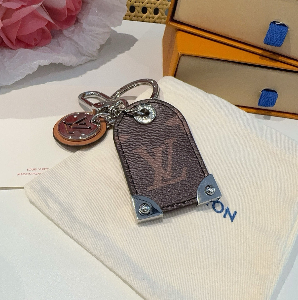LOUIS VUITTON Logo Bag Charm Keychain