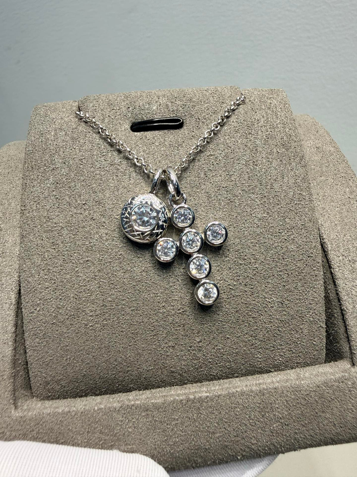 Crystal Vintage Cross Layered Necklace