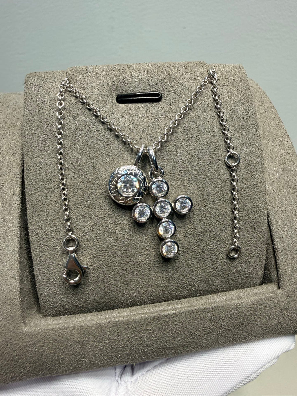 Crystal Vintage Cross Layered Necklace