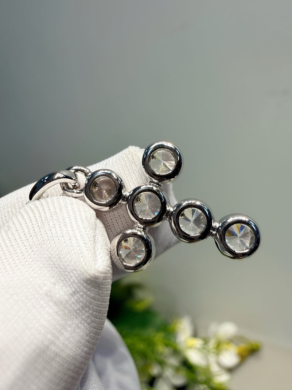 Crystal Vintage Cross Layered Necklace