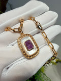 Crystal Mother-of-Pearl Vintage Necklace