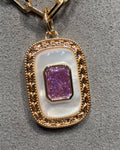 Crystal Mother-of-Pearl Vintage Necklace