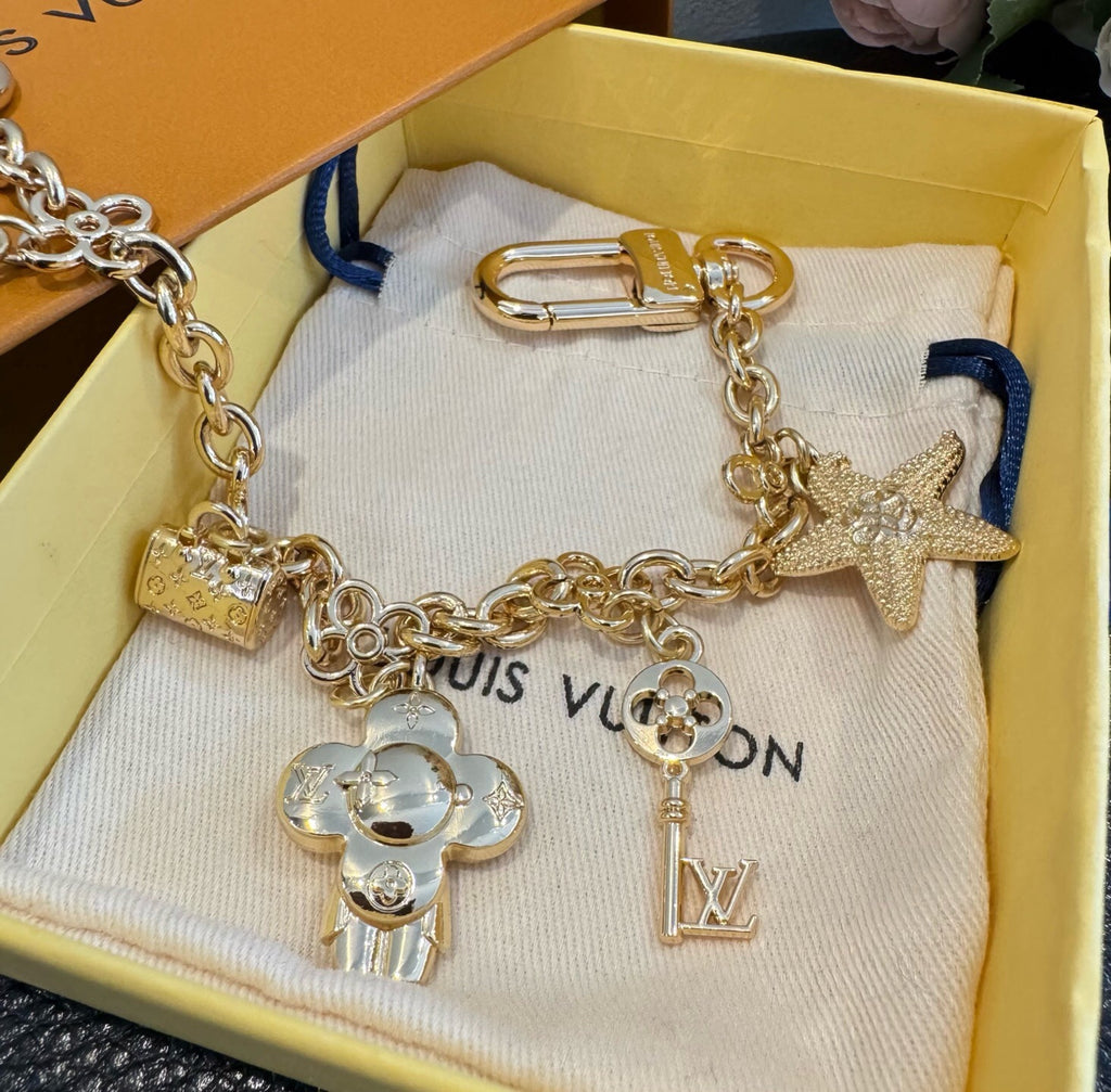 LOUIS VUITTON Canvas Logo Bag Charm Keychain