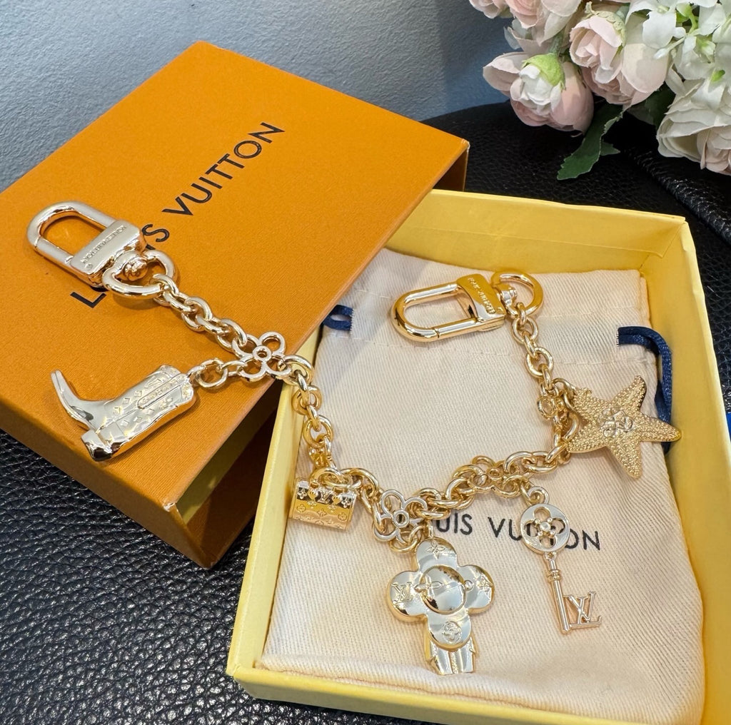 LOUIS VUITTON Canvas Logo Bag Charm Keychain
