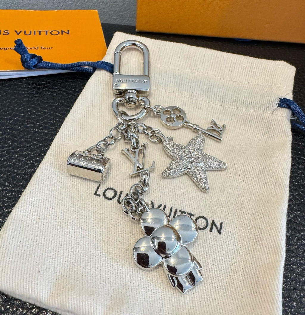 LOUIS VUITTON Canvas Logo Bag Charm Keychain