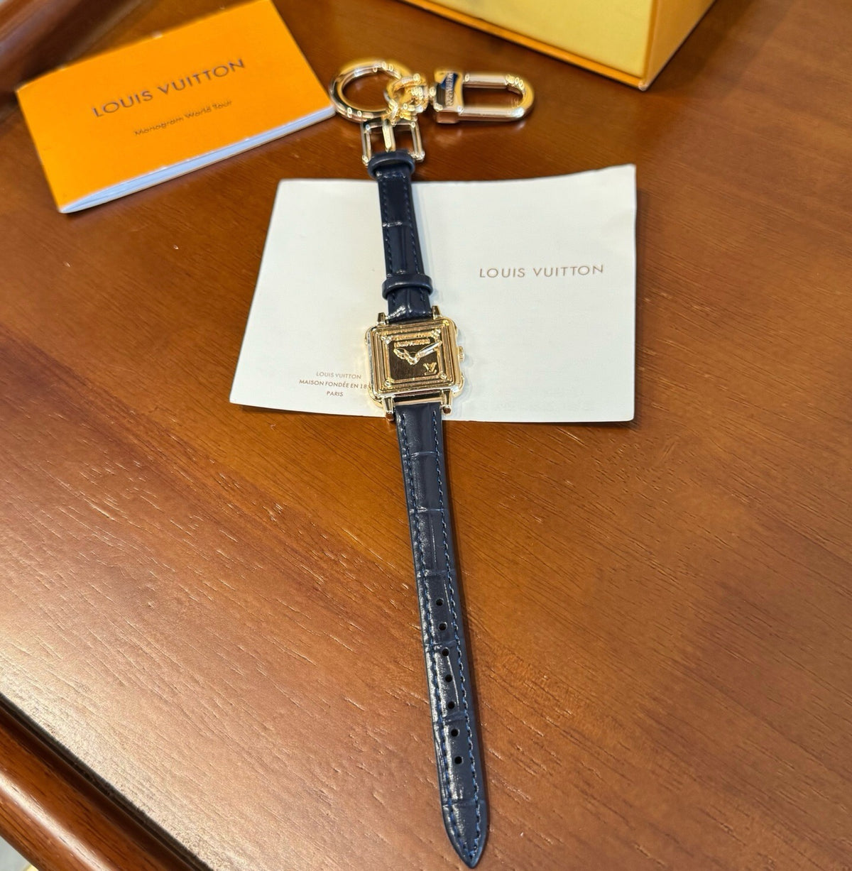 LOUIS VUITTON Leather Bag Charm Keychain