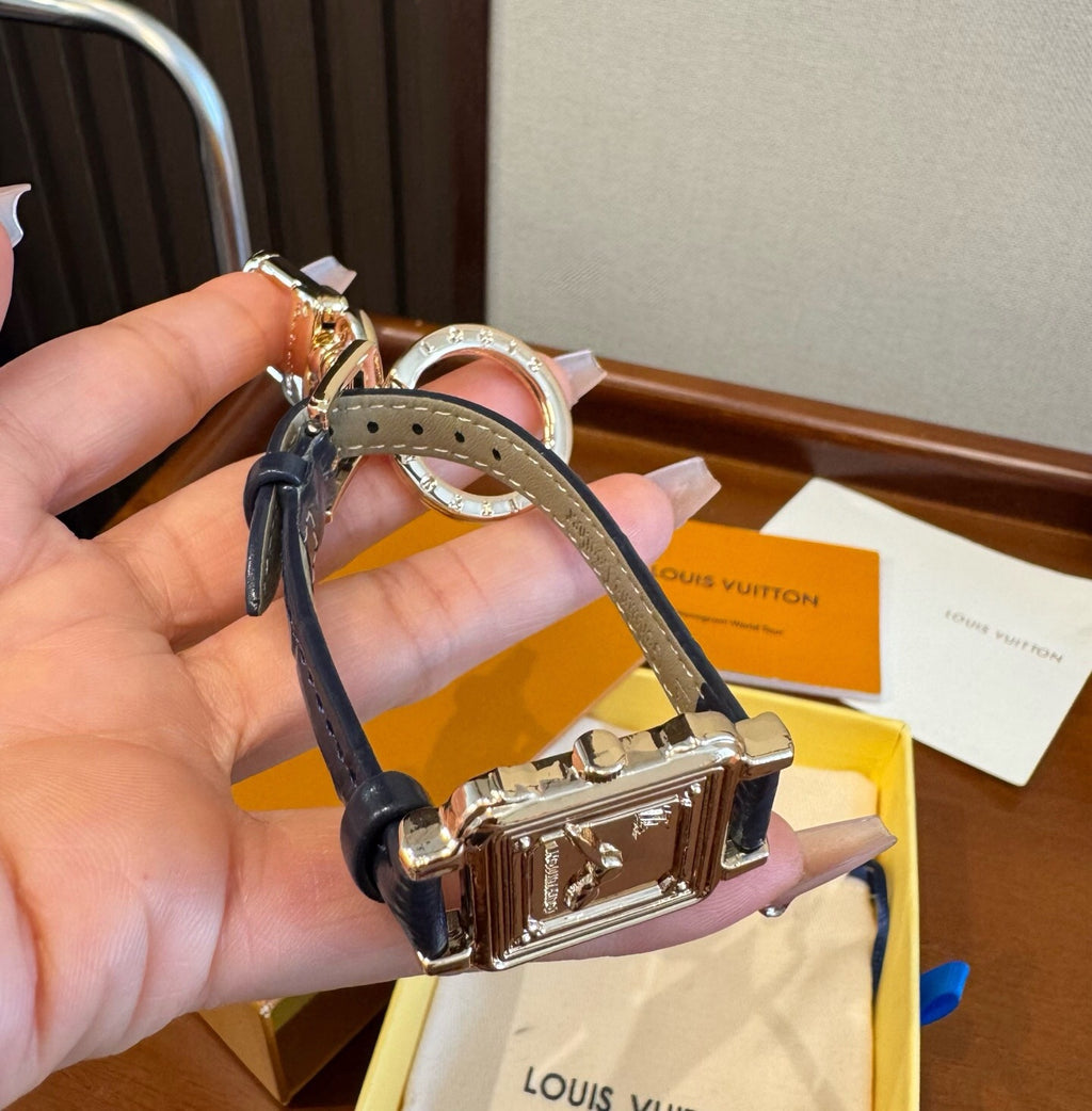 LOUIS VUITTON Leather Bag Charm Keychain