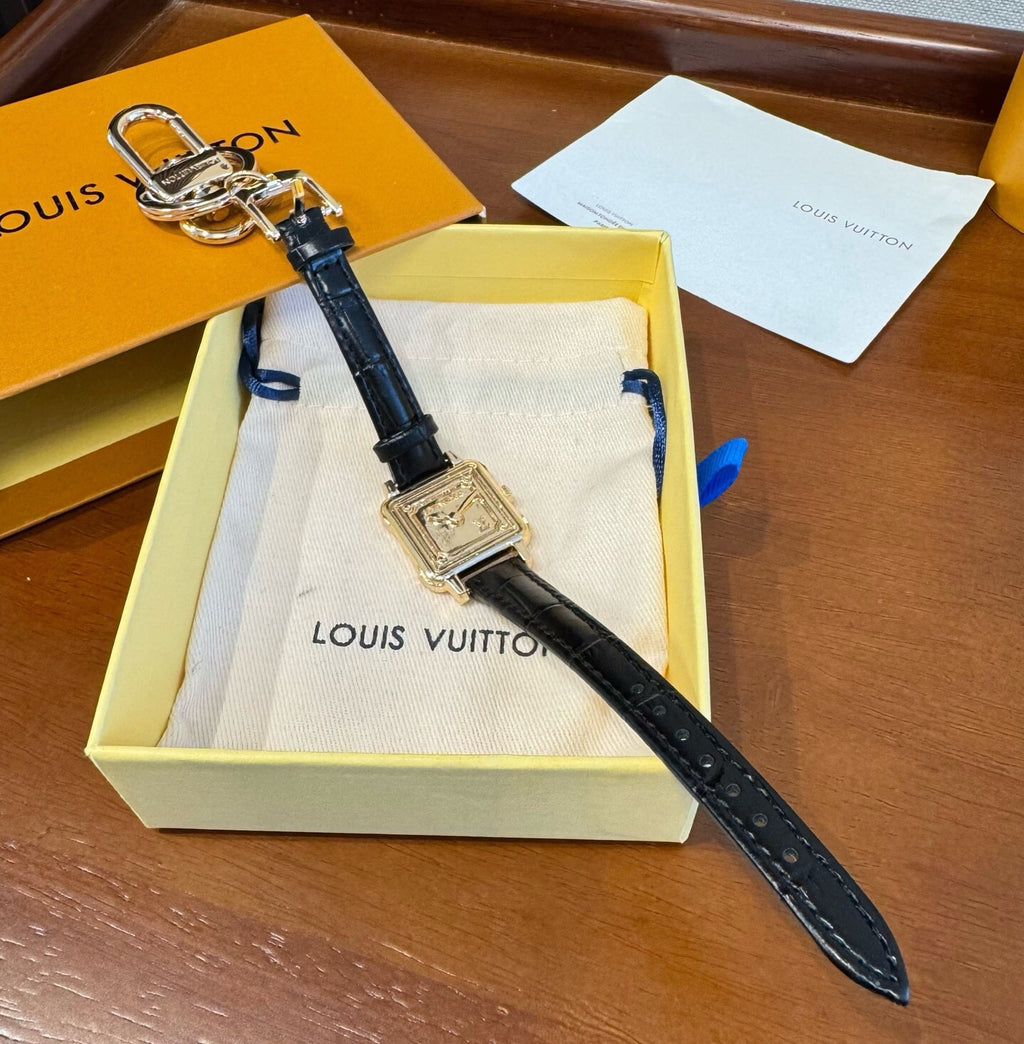 LOUIS VUITTON Leather Bag Charm Keychain