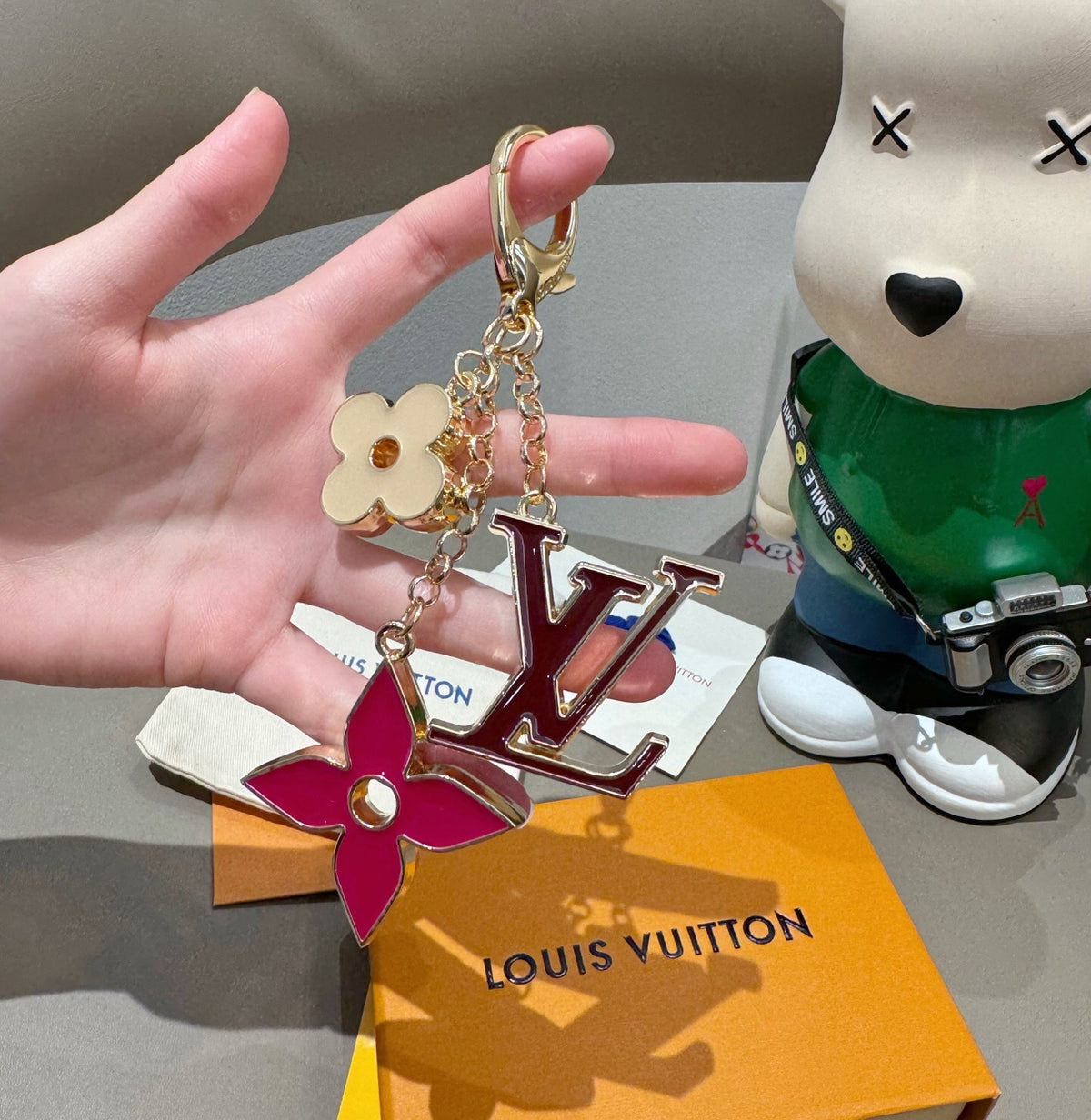 LOUIS VUITTON Canvas Bag Charm Keychain